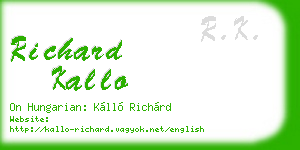 richard kallo business card